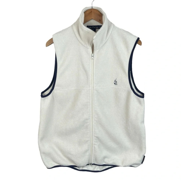 B17 Vintage Men’s Nautica Designer Full Zip Sleeveless Fleece Vest Jacket L - Picture 1 of 5